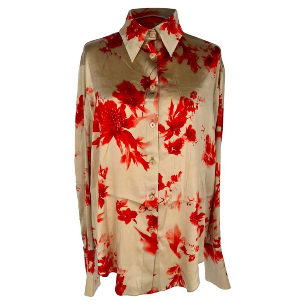 Galvan London Long Sleeve Blouse Thistle Print in Multicolor Viscose